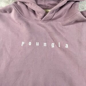 YoungLA 5099 Love Set Sweatshirt Lavender Distressed Cozy Pullover Med